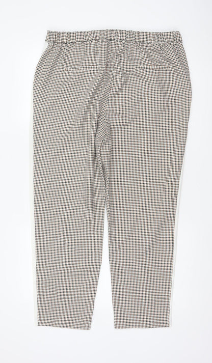 Close-up detail of ASOS Women’s Multicoloured Check Tapered Smart Trousers UK 16