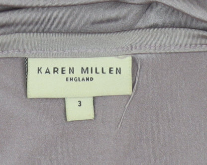 Karen Millen Women Grey UK 12 Bodycon Knee Length Strappy Dress