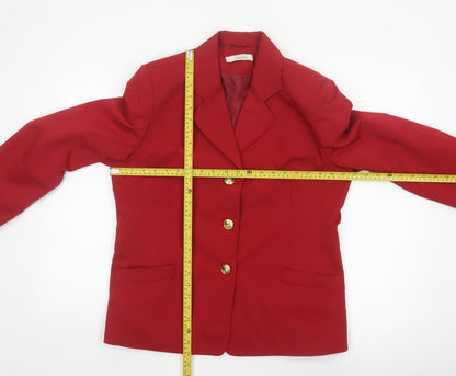 Classics Women’s Red UK 14 Tailored Blazer Gold Buttons