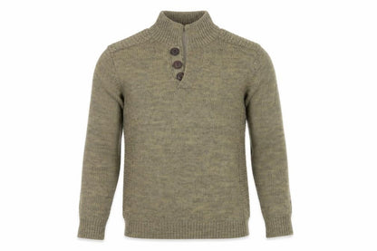 SoulCal Men’s Green S Henley High Neck Knit Wool Blend Jumper