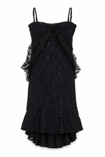 Mariella Burani Women Black UK 8 Sequin Lace Mermaid Evening Dress