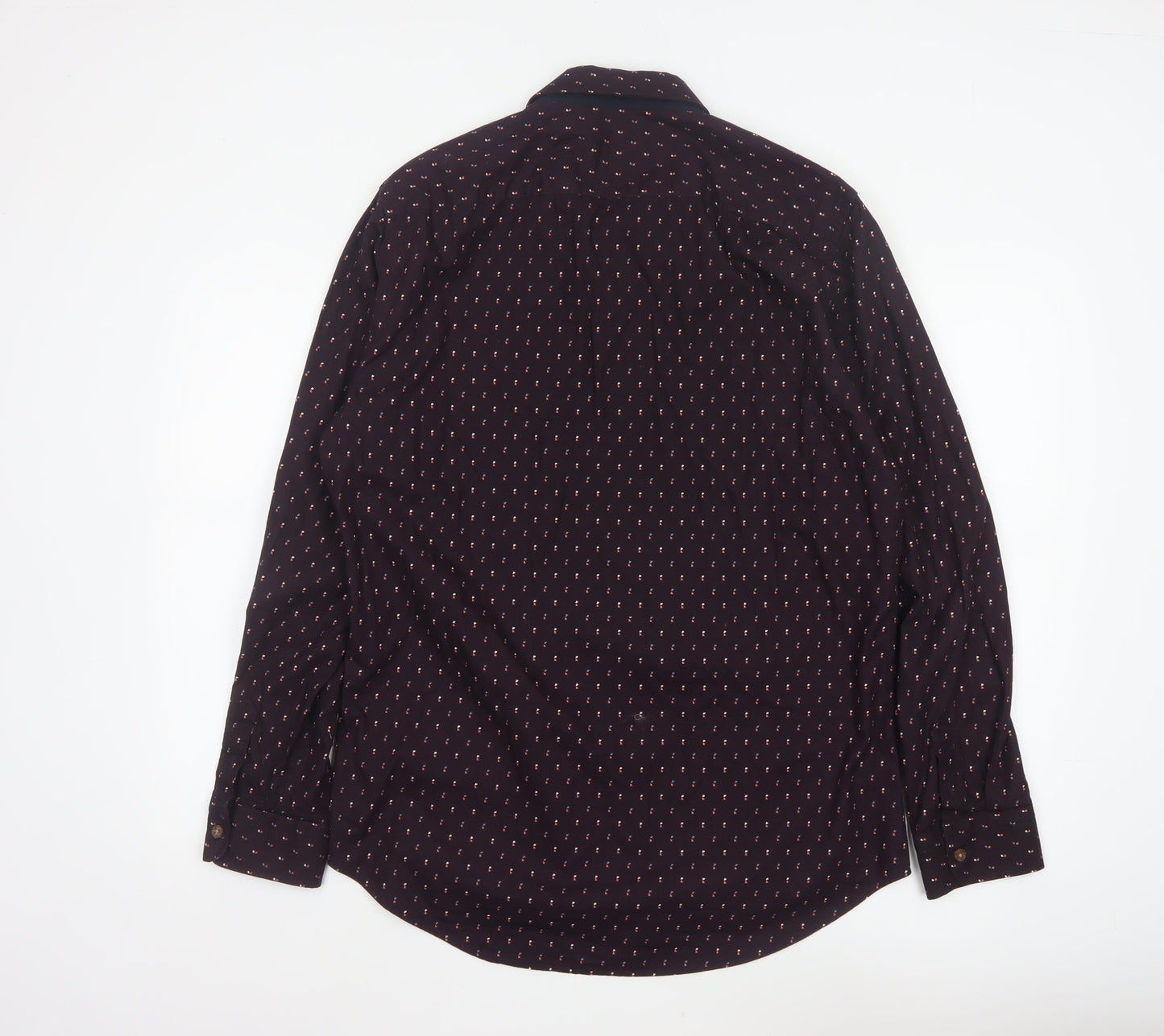 River Island Men’s Blue L Cotton Printed Button-Up Shirt