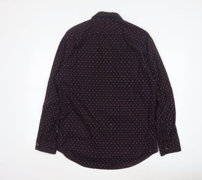 River Island Men’s Blue L Cotton Printed Button-Up Shirt