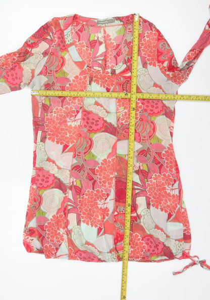 Sandwich Women’s Multicoloured Floral Kimono Blouse UK 10 Sheer Tie