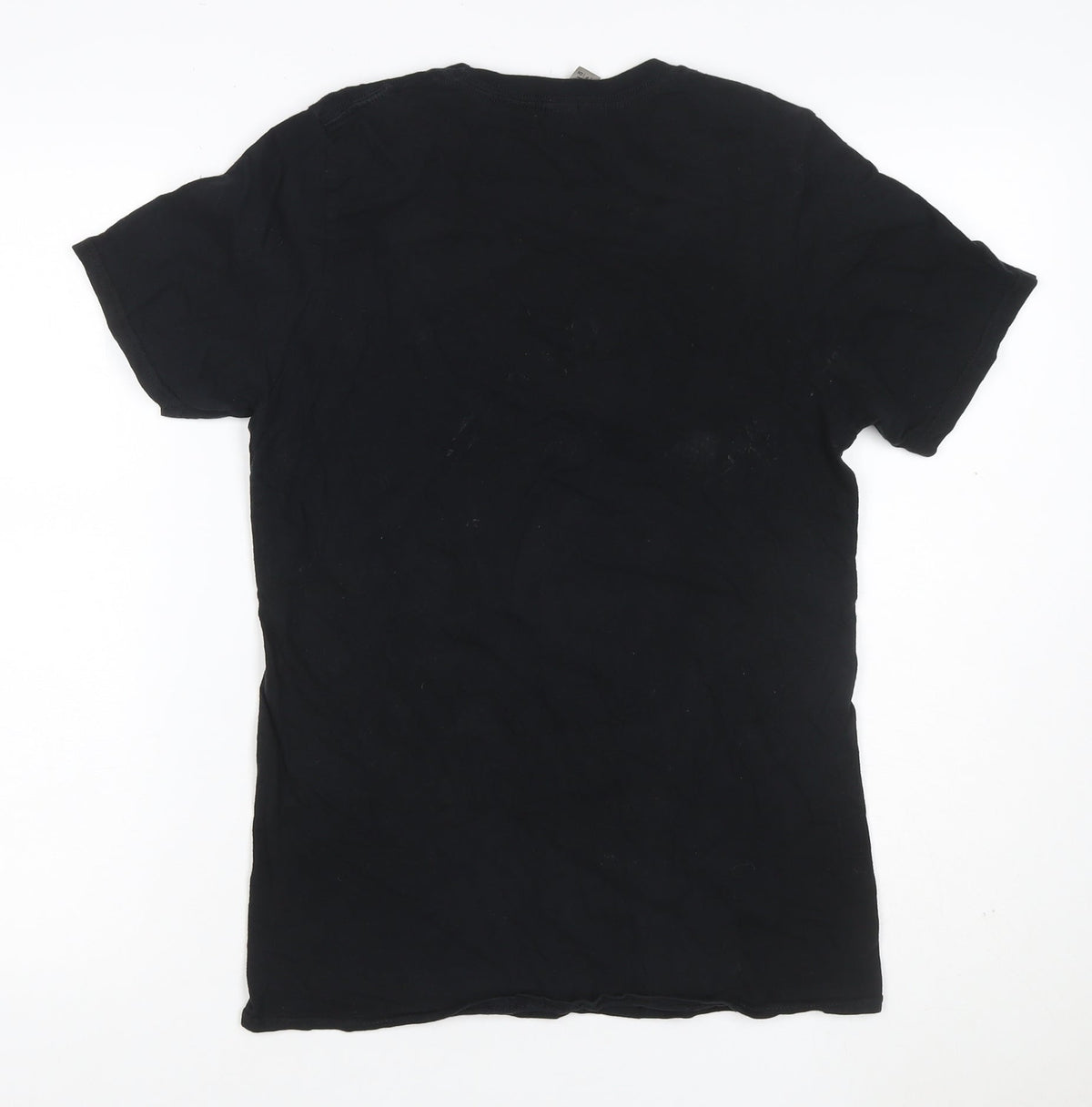 Back view of Gildan unisex black s rolling stones 1978 rock graphic t-shirt