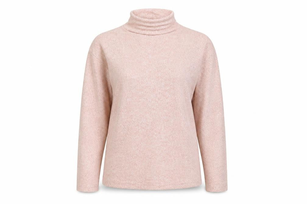 Uniqlo Women Pink Marl High Neck Pullover Sweatshirt Size L