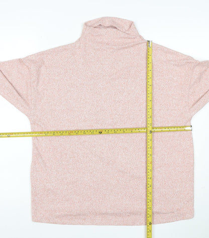 Uniqlo Women Pink Marl High Neck Pullover Sweatshirt Size L