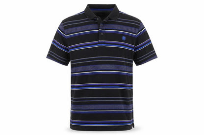 Marks & Spencer Blue Harbour Men’s Black Blue Striped Cotton Polo Shirt M