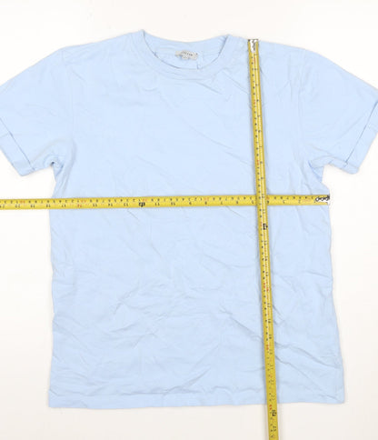 Jigsaw Women Blue XS Cotton Basic Crew Neck Short Sleeve T-Shirt
