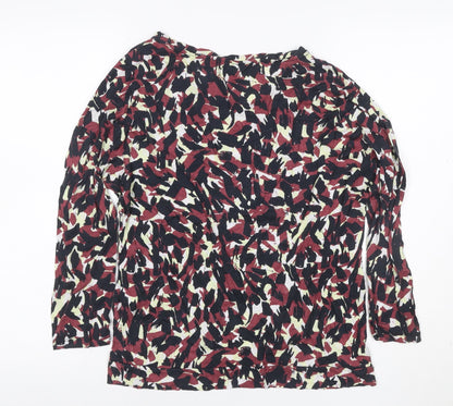 Reiss Women Multicoloured M Modal Abstract Print Long Sleeve Blouse Top