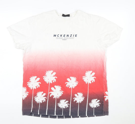 McKenzie Men's Multicoloured XL Tropical Palm Tree Graphic T-Shirt