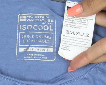 Mountain Warehouse Women's Blue UK 8 Basic IsoCool Long Sleeve T-Shirt