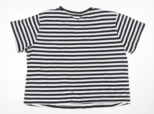 ASOS DESIGN Women’s Black White Striped Ringer T-Shirt UK 24