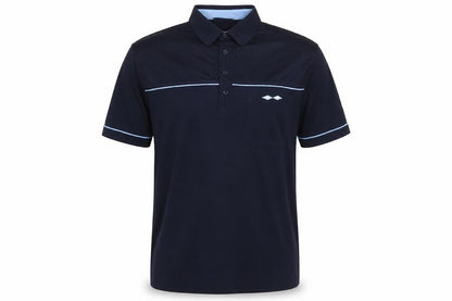 Tom Hagan Men’s Blue M Polo Shirt Mesh Panel Pocket Short Sleeve