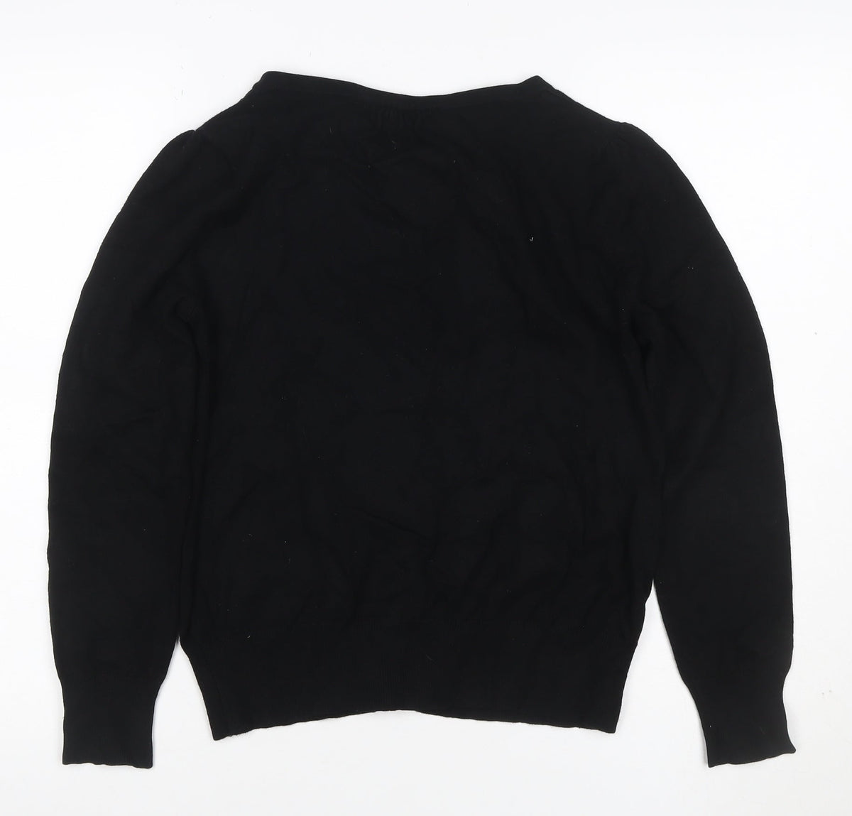 Dunnes Women Black Size 16 Button Front Knit Cardigan Pockets