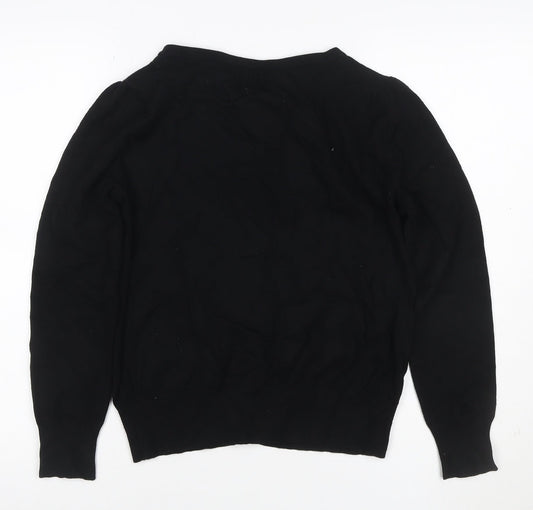 Dunnes Women Black Size 16 Button Front Knit Cardigan Pockets