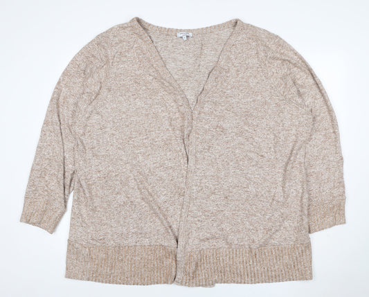 JD Williams Women’s Beige Size 28 Open V-Neck Knit Cardigan