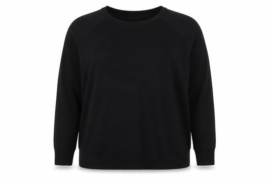 Zara Women Black UK 16 Basic Knit Long Sleeve Crew Neck Top