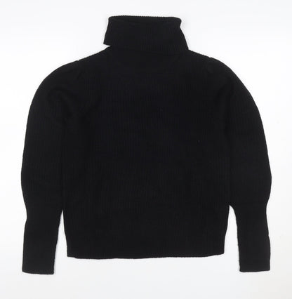VILA Women’s Black XS Roll Neck Ribbed Knit Pullover Jumper