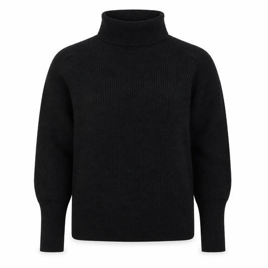 Vila Women’s Black XS Roll Neck Ribbed Knit Pullover Jumper