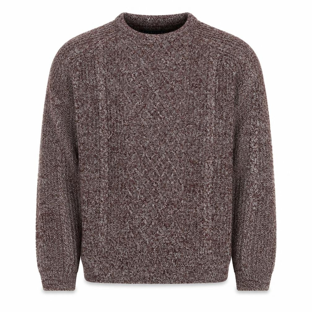 Red Herring Men Brown M Cable Knit Wool Blend V-Neck Pullover Jumper
