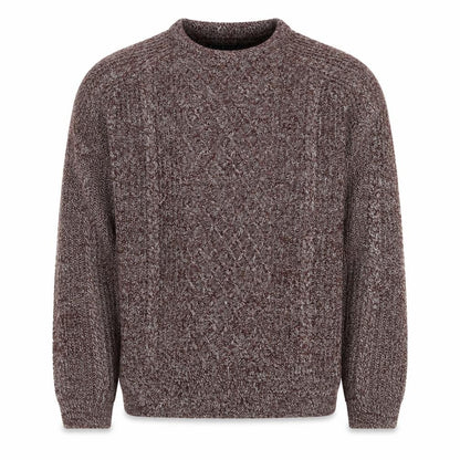 Red Herring Men Brown M Cable Knit Wool Blend V-Neck Pullover Jumper
