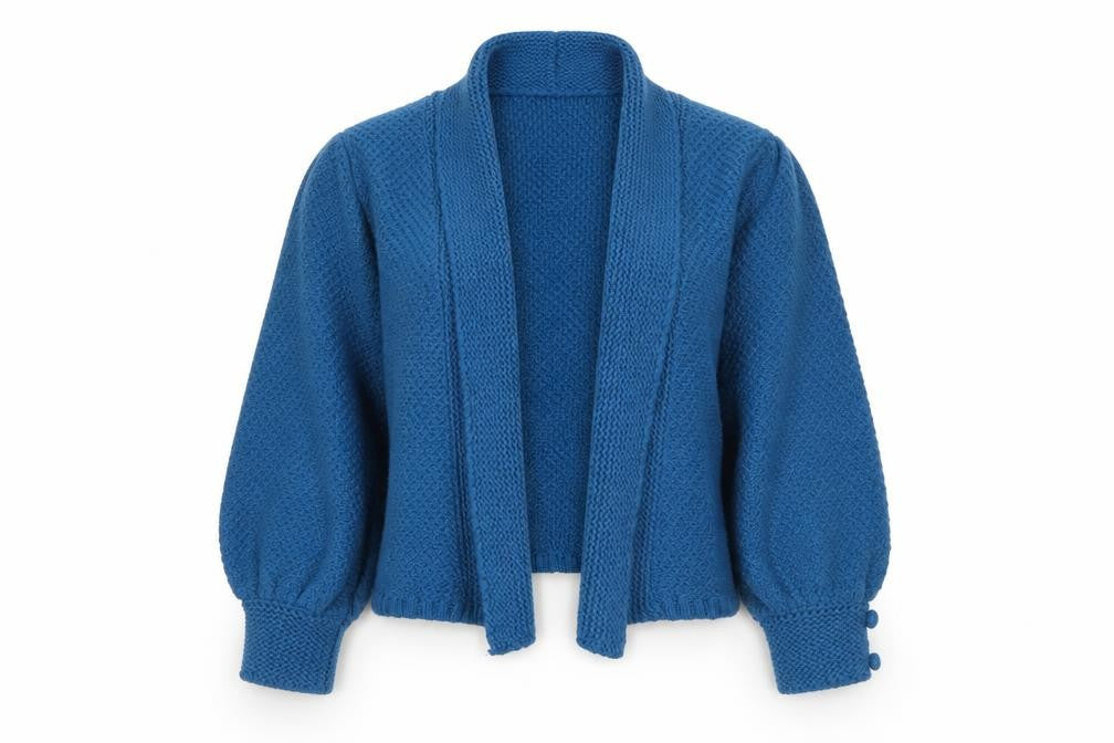Topshop Women’s Blue Size 10 Chunky Knit Open Pocket Cardigan