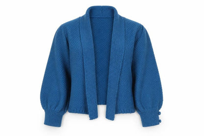 Topshop Women’s Blue Size 10 Chunky Knit Open Pocket Cardigan
