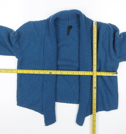 Topshop Women’s Blue Size 10 Chunky Knit Open Pocket Cardigan