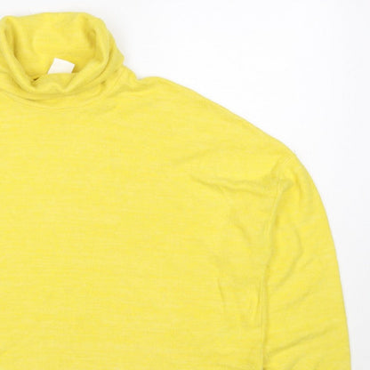 H&M Women Yellow M Cowl Neck Fine Knit Long Sleeve Pullover Jumper