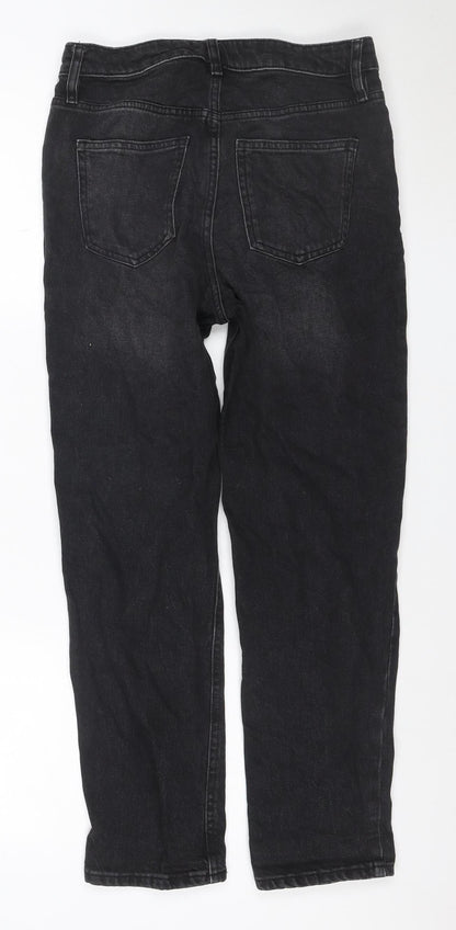 F&F Women Black UK 8 Straight Leg Mid Rise Denim Jeans 5 Pocket