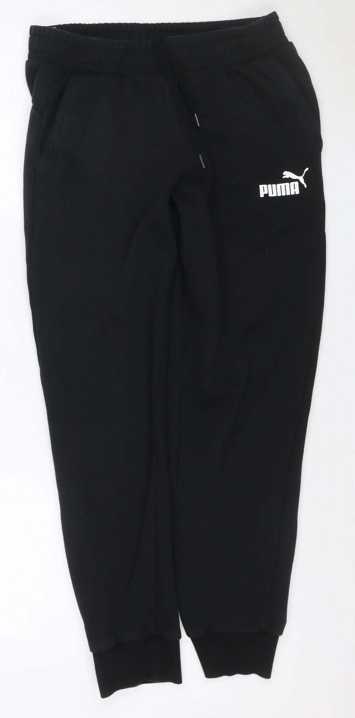 Puma Men's Black M Logo Jogger Track Pants Drawstring Pockets