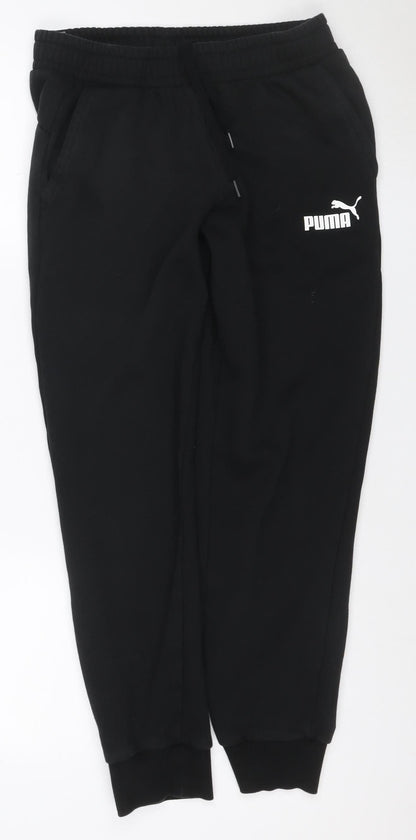 Puma Men's Black M Logo Jogger Track Pants Drawstring Pockets
