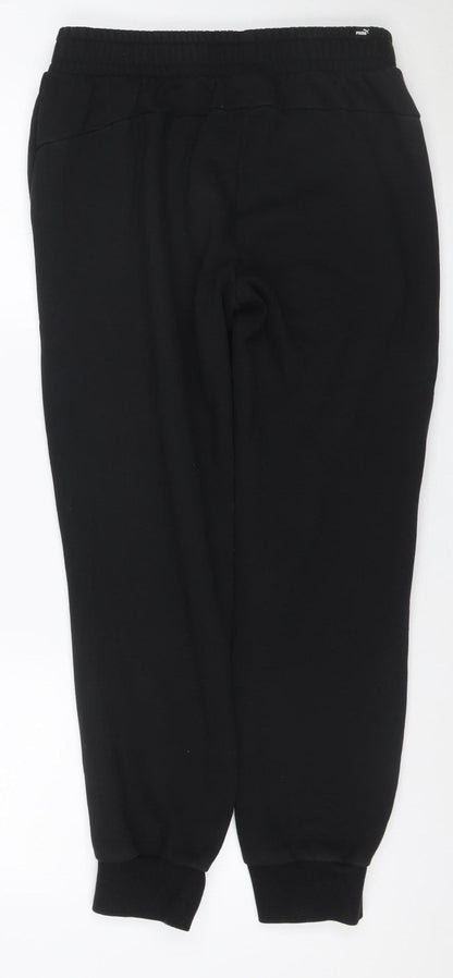 Puma Men's Black M Logo Jogger Track Pants Drawstring Pockets