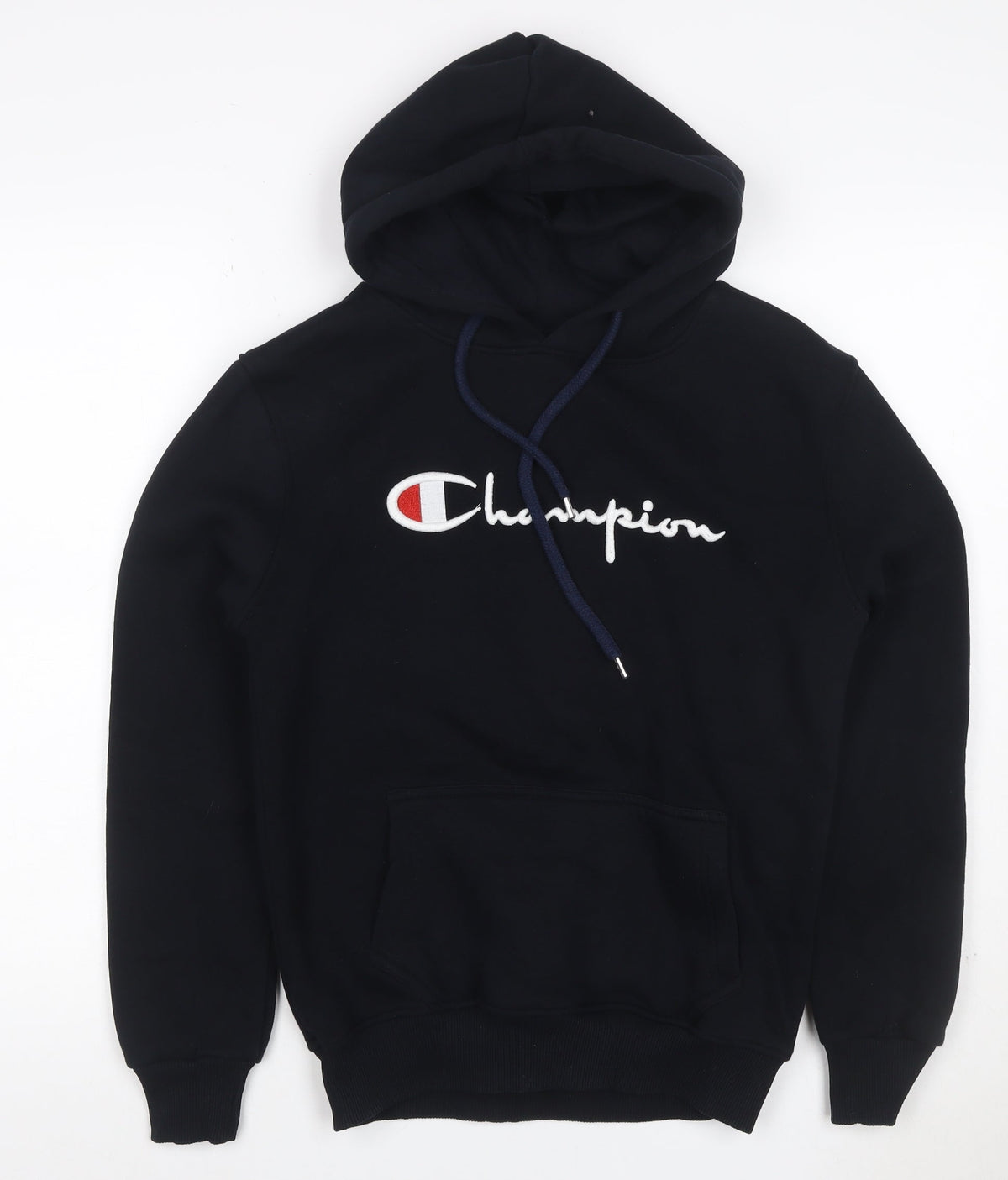 Champion Unisex Adults Black M Pullover Hoodie Embroidered Logo