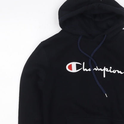 Champion Unisex Adults Black M Pullover Hoodie Embroidered Logo