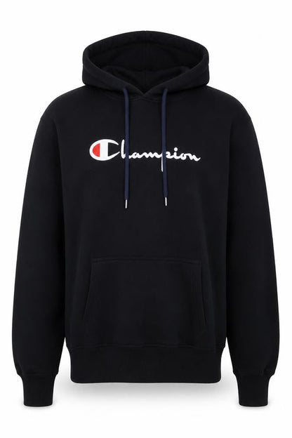Champion Unisex Adults Black M Pullover Hoodie Embroidered Logo