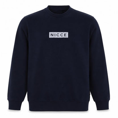 NICCE Men’s Navy Blue M Mock Neck Logo Graphic Pullover Sweatshirt