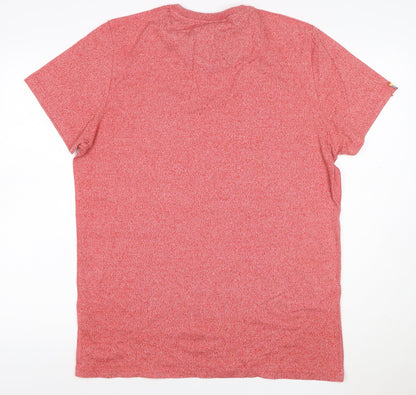 Superdry Mens Pink XL Tropical Floral Pocket Crew Neck T-Shirt