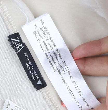 Zara Women Ivory Velour Sweatshirt M Pullover Balloon Sleeve Stretch