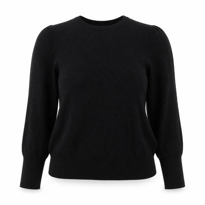 Marks and Spencer Women Black Size 16 Cable-Knit Crew Neck Jumper