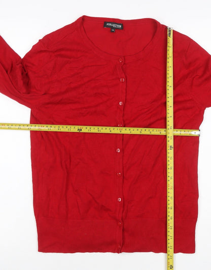The Collection Debenhams Women Red Size 16 Round Neck Cardigan