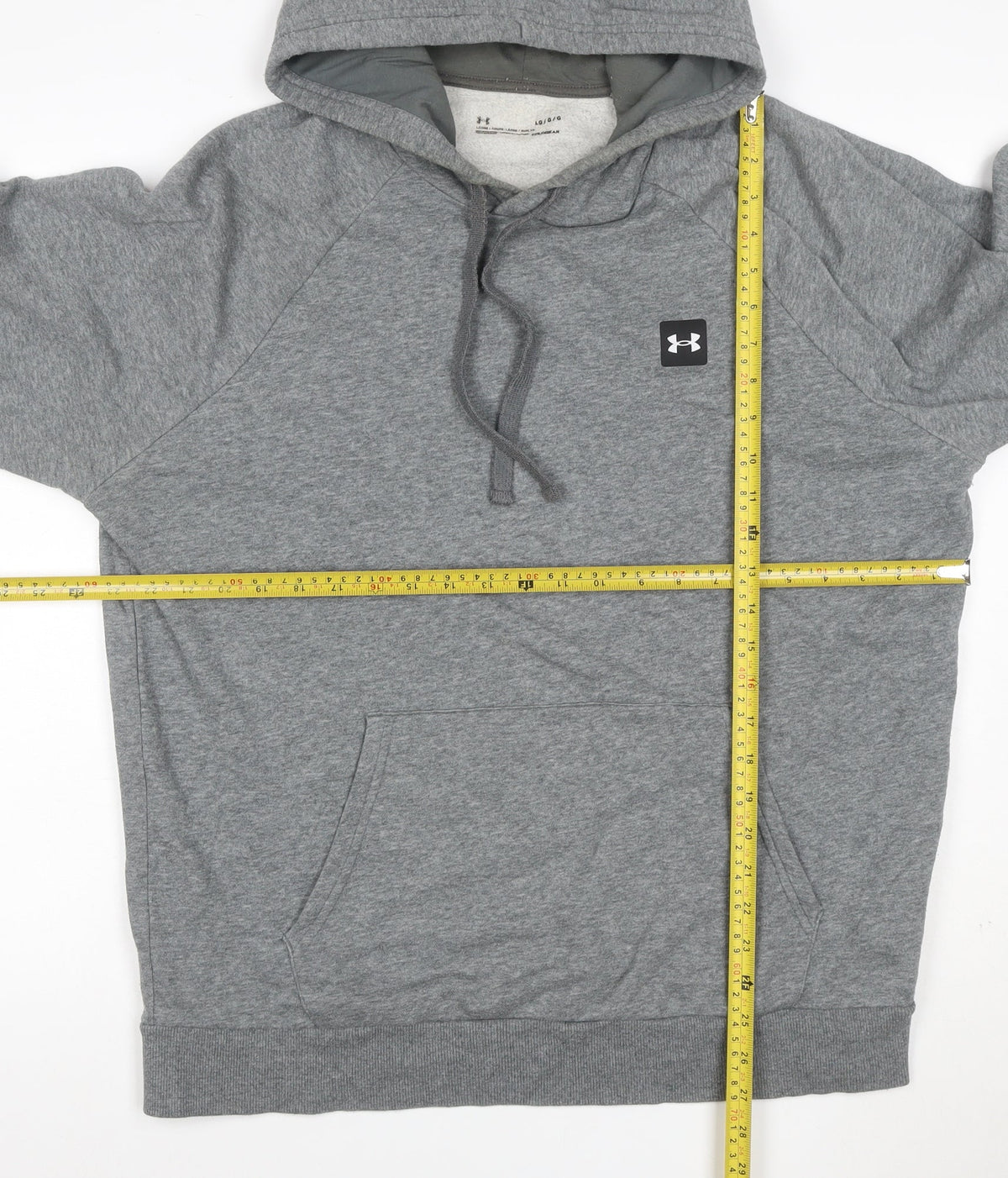Under Armour Men’s Grey L ColdGear Logo Pullover Hoodie Relaxed Fit
