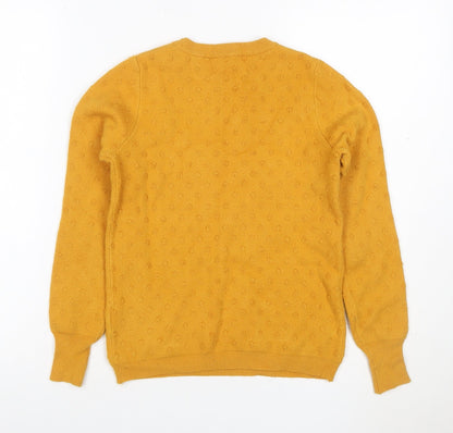 Oasis Women’s Yellow Size 18 Textured Knit Crew Neck Jumper