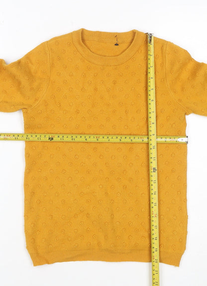 Oasis Women’s Yellow Size 18 Textured Knit Crew Neck Jumper