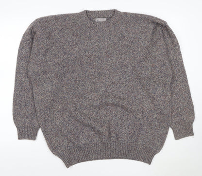 Bhs Men’s Grey XL Pure New Wool Crew Neck Chunky Knit Pullover