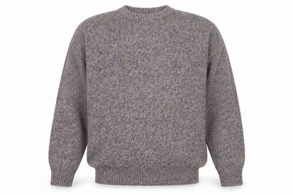 Bhs Men’s Grey XL Pure New Wool Crew Neck Chunky Knit Pullover