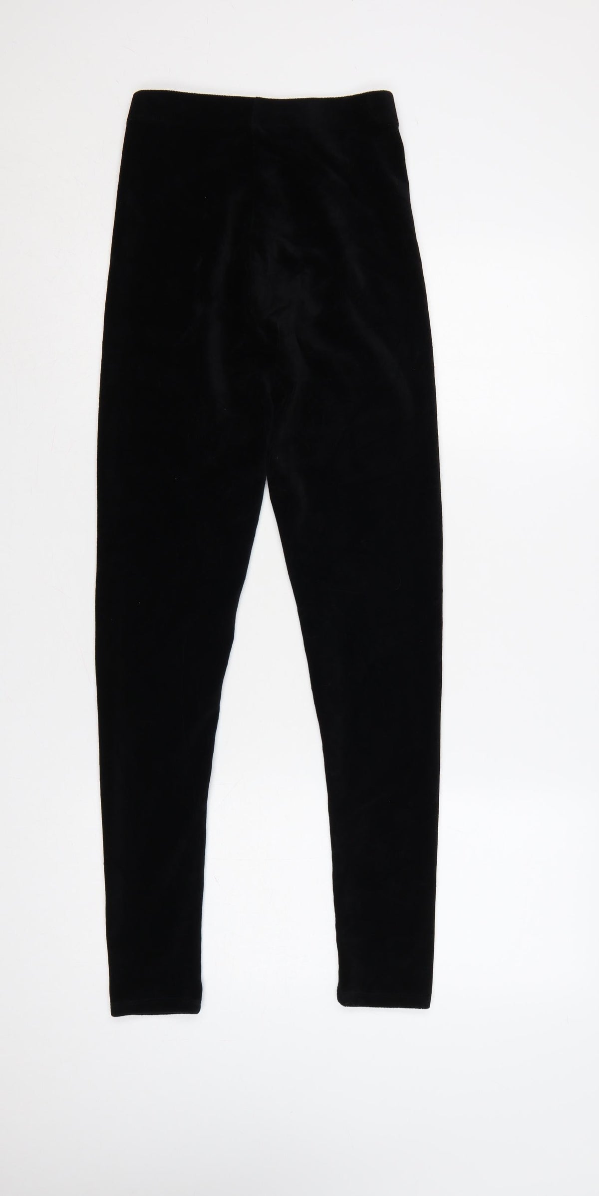 M&S Women’s Black Size 8 Long High Rise Velour Stretch Leggings