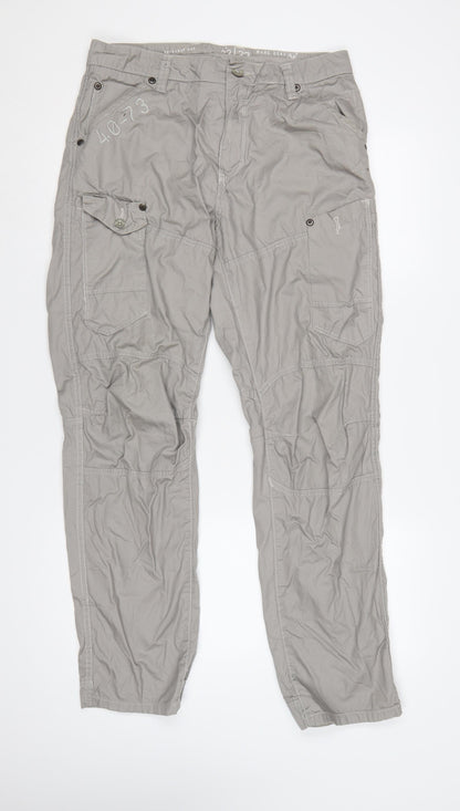 Marc Ecko Men’s Grey 33/32 Straight Cut Cargo Trousers Cotton