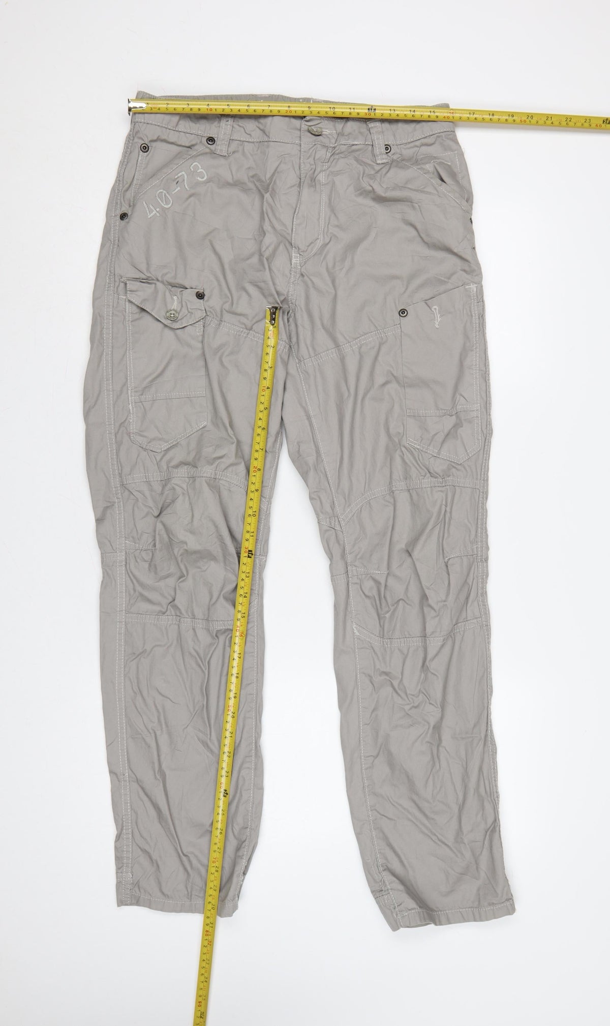 Marc Ecko Men’s Grey 33/32 Straight Cut Cargo Trousers Cotton